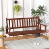 Tangkula 5FT Wooden 3-Person Porch Swing Chair w/ Adjustable Galvanized Metal Chains - 3 of 4