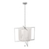 PAKOKULA Modern 4-Light Silver Square Frame Pendant Chandelier with Inlaid White Drum Fabric Shade for Kitchen Island - 4 of 4
