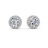 18k Gold Plated Halo Stud Earrings with Simulated Diamonds Gift for Women - 3 of 4