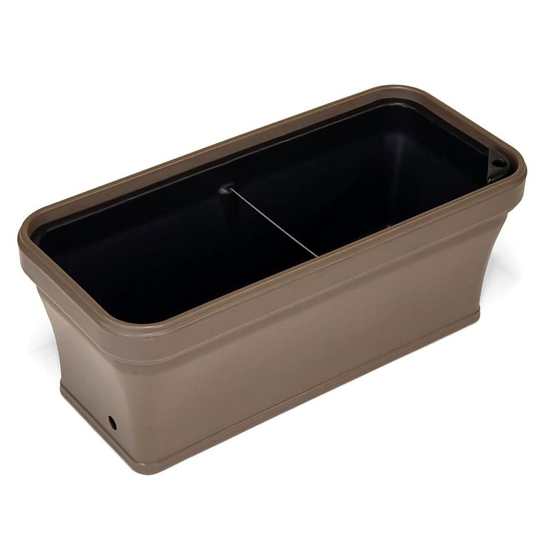 FCMP 32 Inch Outdoor Long and Deep Self Watering Vegetable Planter Box with Fill Port and Double Walled Insulation for Outdoor Use, Cappuccino, 3 of 7