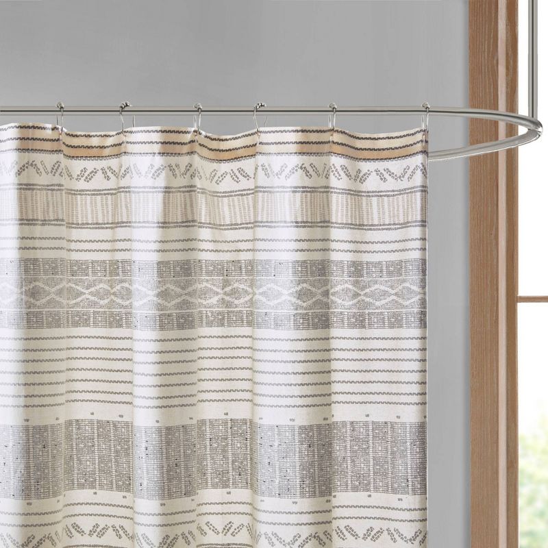 72"x72" Striped Cody Cotton Shower Curtain with Tassel - Ink+Ivy, 5 of 7