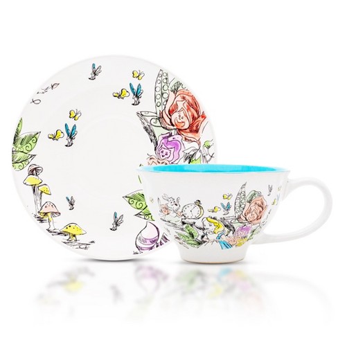 Silver Buffalo Disney Alice In Wonderland Ceramic Teacup And