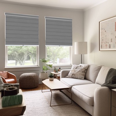Basic Slate Cordless Zebra Shades 23" x 72"