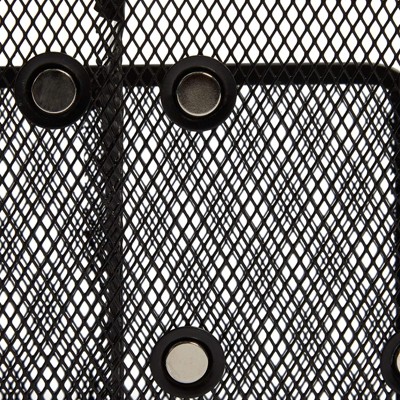Black Metal Mesh Magnetic Desk Organizer with 3 Compartments