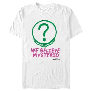 Men's Marvel Spider-Man: No Way Home We Believe Mysterio Pink and Green T-Shirt - 1 of 4