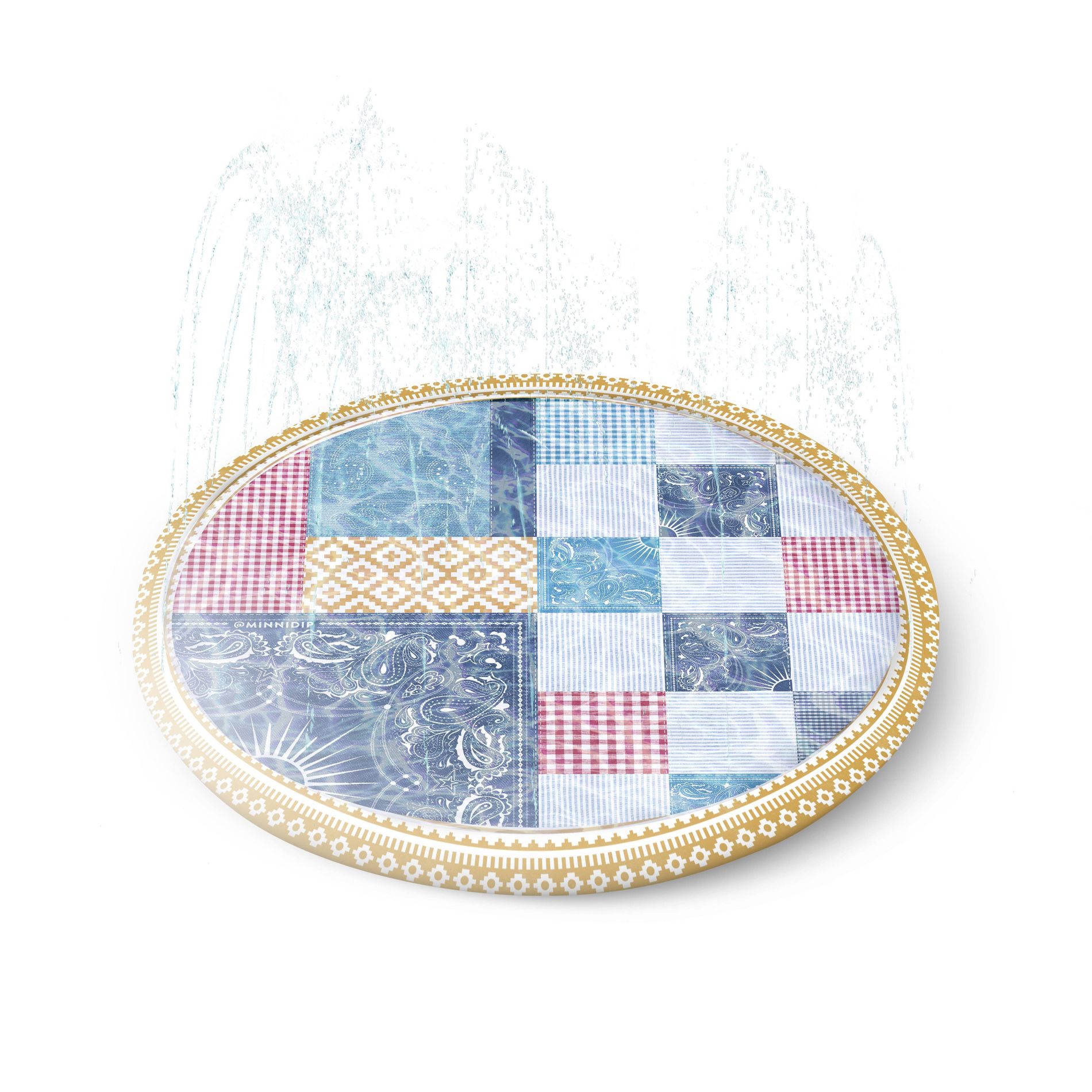 MINNIDIP Splash Pad Play Sprinkler - Checkered Patchwork