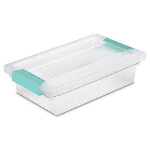 Sterilite Small Clip Box, Stackable Storage Bin With Latching Lid, Plastic  Container To Organize Office, Crafts, Home, Clear Base And Lid, 24-pack :  Target