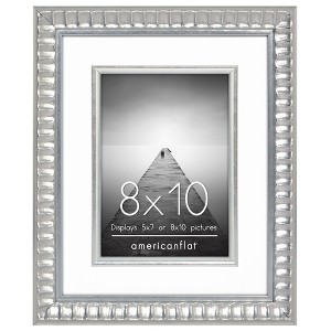 Americanflat Picture Frame with Decorative Inner Mat Accent - Shatter Resistant Glass and Easel Stand - 1 of 4