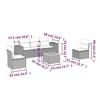 vidaXL 6 Piece Patio Sofa Set with Cushions Black and Blue Poly Rattan - 3 of 4