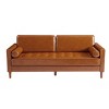 NicBex Couches for Living Room 82.48" Convertible Loveseat Sleeper Sofa Bed PU Sofa Couch with Adjustable Backrest and Storage Pockets, Brown - 2 of 4