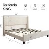 AMERLIFE Upholstered Bed Frame with 50.8" Tall Headboard - 3 of 4