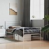 vidaXL White Single Bed Frame with Metal Slats and Extra Storage, Durable Powder-Coated Steel Construction - image 4 of 4