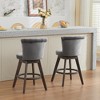 Okak 26 Inch Counter Stools Set of 2 with 360°Swivel, Upholstered Velvet Bar Stools with Tufted Back and Wood Legs for Kitchen Island, Home Bar - 2 of 4
