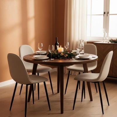 Homy Casa Modern Dining Chairs, Set of 4 – Upholstered Seat with Metal Legs