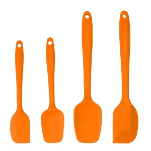 Unique Bargains Heat Resistant Non-scratch Non Stick Dishwasher Safe Spatula Set Red 4 Pcs - 1 of 4