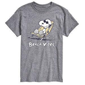 Men's - Peanuts - Men's Snoopy Chill Vibes Just Hanging Short Sleeves Short Sleeve Graphic T-Shirt - 1 of 4