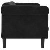 vidaXL Black Velvet Sofa - Elegant 3-Seater Couch with Modern Design, Comfortable Foam Padding, and Sturdy Wooden Legs for Living Room - 4 of 4