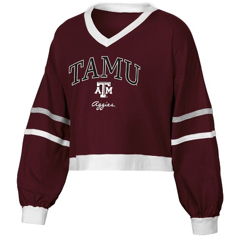 NCAA Texas A&M Aggies Women's Long Sleeve V-Neck T-Shirt - image 1 of 3