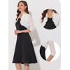 INSPIRE CHIC Women's Mesh 3/4 Sleeves Open Front Elegant Ruffle Crop Bolero Shrugs - 2 of 4