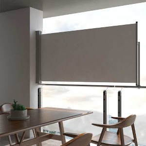 Side Awning Grey Polyester with PU coating 47.2 x 118.1 in vidaXL - 1 of 4