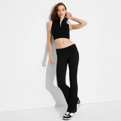 Women's Mid-Rise Foldover Flare Pants - Wild Fable™