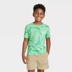 Boys' Short Sleeve Tie-Dye 'Grow With It' Front & Back Graphic T-Shirt - Cat & Jack™ Green