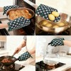 REGALWOVEN Soft Floral Oven Mitts, Heat-Resistant Cooking Gloves, Thick Cotton Lining, Gripping for Baking, Kitchen Mitts Set of 2 - 2 of 4