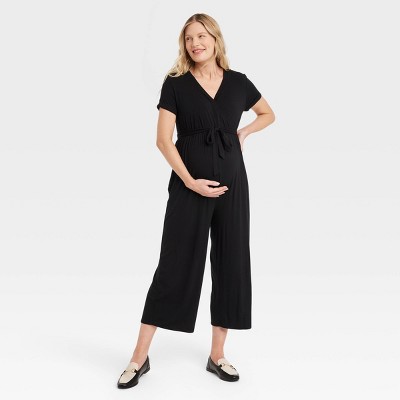 Image of Short Sleeve Maternity And Beyond Jumpsuit - Isabel Maternity by Ingrid & Isabel™ Black S
