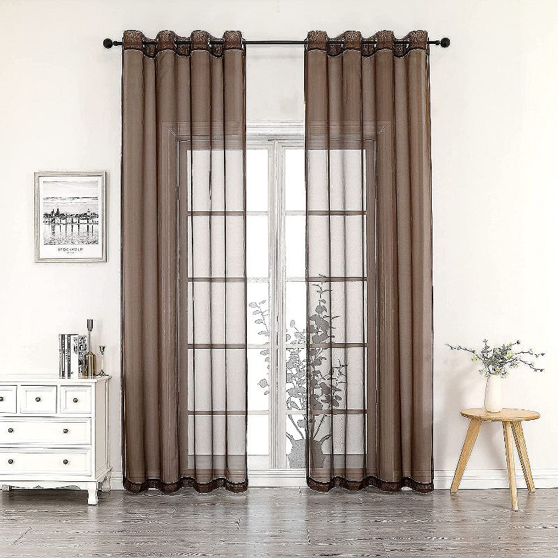 GoodGram Ultra Luxurious Elegant Sheer Grommet Single Curtain Panel, 2 of 4