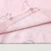 Owlivia Organic Cotton Girl's Short Sleeve Pajama Sets, Baby Summer 2Pc Sleepwear - Pink Rabbit - 3 of 4