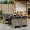 vidaXL 5 Piece Patio Dining Set with Cushions Brown Poly Rattan - 2 of 4