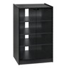 5-Tier Media Stand Cabinet with Tempered Glass Doors, Adjustable Shelves & Cable Management  Distressed Black TV Storage Unit - 2 of 3