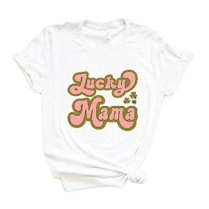 Simply Sage Market Women's Lucky Mama Retro Clovers Stacked Short Sleeve Graphic Tee - 1 of 4