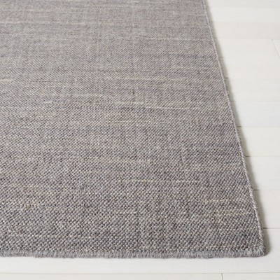 Handmade Light Grey Wool 5' x 8' Flat Woven Area Rug