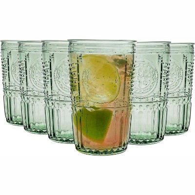 Bormioli Rocco Romantic Cooler 16 Ounce Drinking Glass, 6-Piece,  Pastel Green