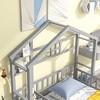 MAYEERTY Twin House Shape Headboard Floor Bed with Guardrails Gray - 4 of 4