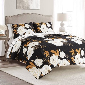 Zinnia Floral Quilt Set - Lush Décor - 1 of 4