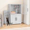 Whizmax Cat Litter Box Enclosure with Platform, Double Layer Cat Litter Hidden Furniture, Hidden Cat Litter Box Enclosure, Cat House - 3 of 4