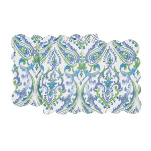 C&F Home 51" x 14" Juliet Quilted Reversible Bright Paisley Table Runner - 1 of 4
