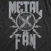 Mens Metal Fan T Shirt Funny Sarcastic Air Blowing Fan Graphic Novelty Music Tee For Guys - Crazy Dog Men's T Shirt - 2 of 4