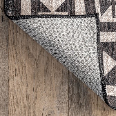 Beige 4' x 6' Reversible Synthetic Medallion Area Rug