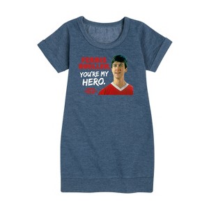 - Ferris Bueller's Day Off - Ferris My Hero Graphic Short Sleeve Fleece Dress - 1 of 4