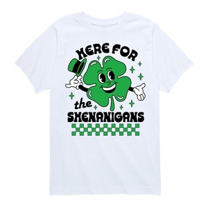 Boys' - Instant Message - St. Patrick's Day Here For The Shenanigans Short Sleeve Graphic T-Shirt - 1 of 4