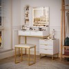 Whizmax Makeup Vanity Desk with Mirror, Vanity Table with 5 Drawers, Vanity Set with Stool and Removable Side Storage Cabinet for Bedroom - 2 of 4