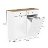 Double Tilt Out Trash Cabinet with Drawer, Hidden 20 Gallon Laundry Cabinet, Pet Proof - 4 of 4
