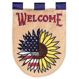 Dicksons Magnolia Garden Welcome Patriotic Sunflower Red White Blue Yellow 18 x 13 Polyester Outdoor Garden Flag - 1 of 1