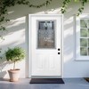 36 X 80 Inches Fiberglass Entry Door,Vinyl Frame,Decorative Glass Door,Primed Knock-Down,with Brickmould,Right Hand Inswing Door - 2 of 4