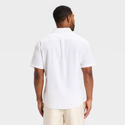 Мужские рубашки Goodfellow & Co Men's Short Sleeve Seersucker Button-Up Shirt - Goodfellow & Co™ Cream L — фото 2