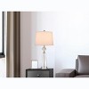 Cal Lighting Almere 100W Glass Table lamp with Taper Drum hardback Fabric Shade. Priced and Sold as Pairs - 3 of 4