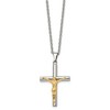 Black Bow Jewelry Stainless Steel Gold Tone Plated Crucifix Tube Cross Necklace, 20 Inch - 2 of 4